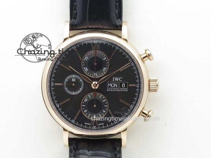 MIROTIME 1224 Portofino 37mm SS V7F 1:1 Best Edition Blue Dial Diamonds Bezel on Blue Leather Strap A Chic 7093